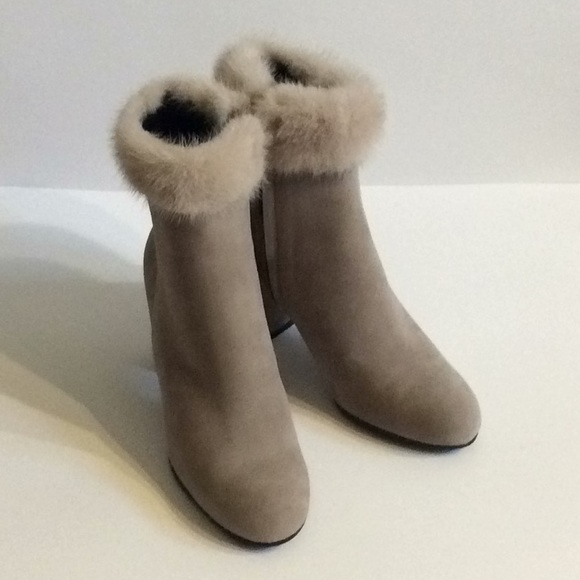 Dylan Skye Taupe Suede Booties - Picture 1 of 4